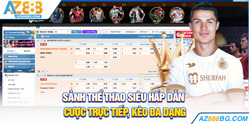 Sảnh thể thao siêu hấp dẫn - Cược trực tiếp, kèo đa dạng